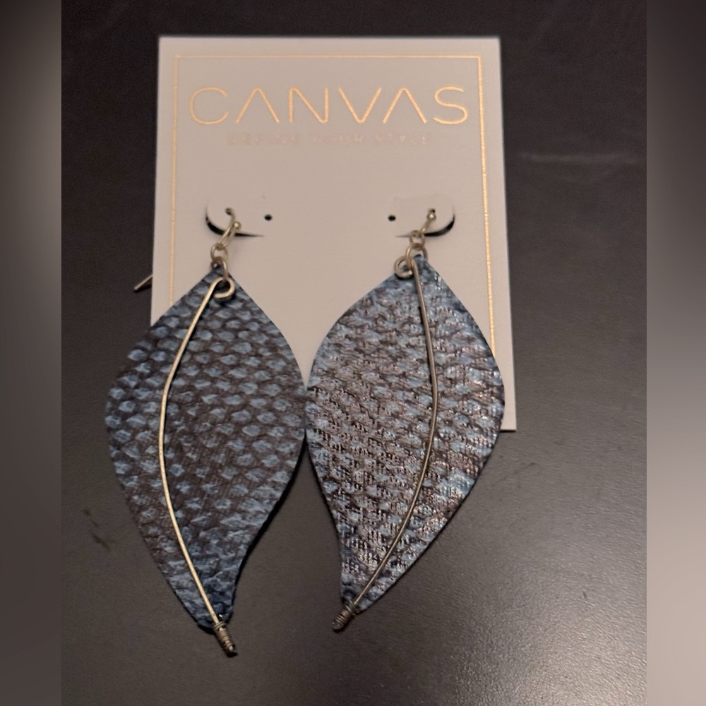 Bella Canvas Snakeskin Blue Earrings [NEW]